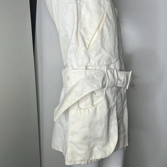 Nina Ricci Sz US 6 FR 38 Cream Cotton Button Belted Short Trench Jacket - Picture 7 of 14